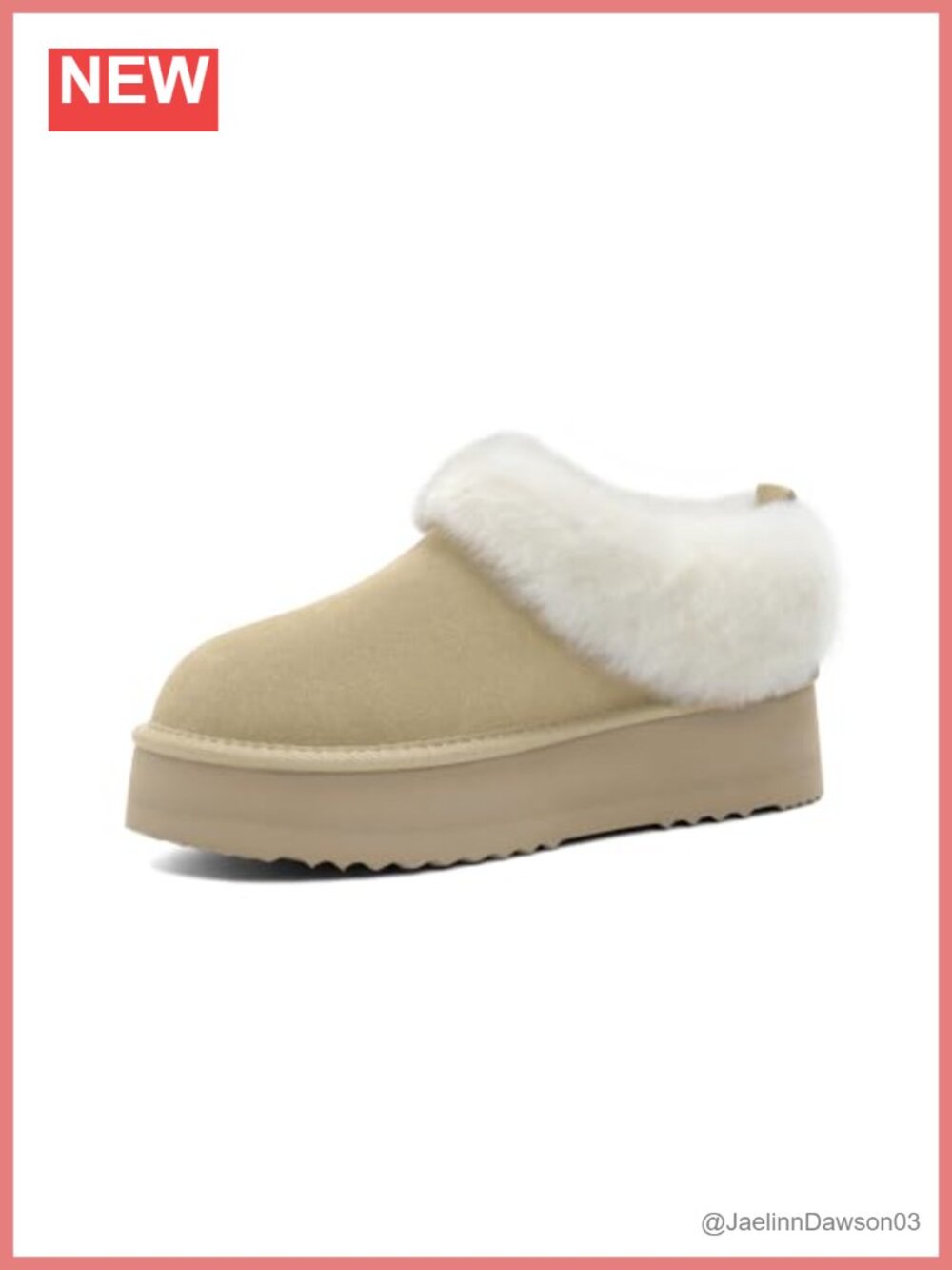 Genuine Suede Women's Slip-On Platform Ankle Boots with Fur Lining Winter Snow